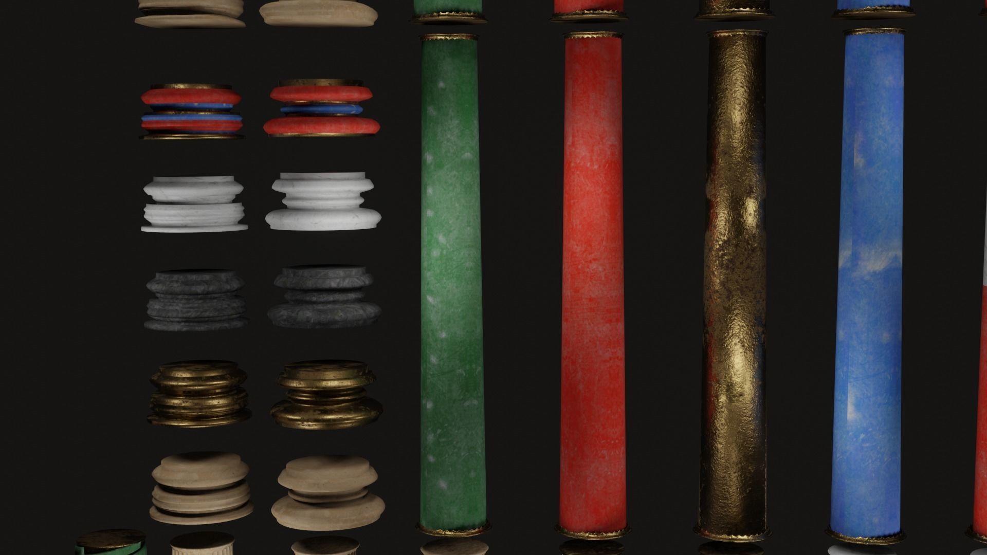 Roman and Greek columns 247 assets game ready low poly PBR Low-poly 3D model_28