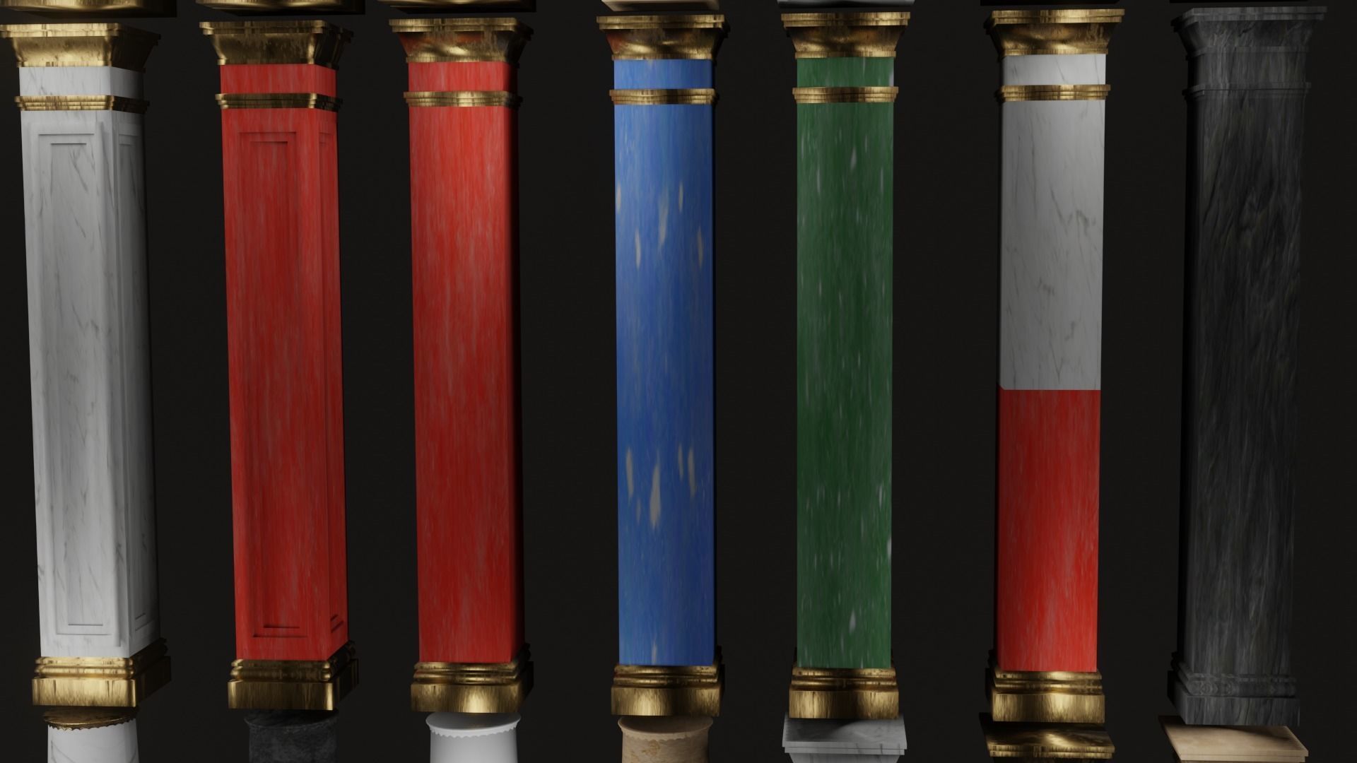 Roman and Greek columns 247 assets game ready low poly PBR Low-poly 3D model_24