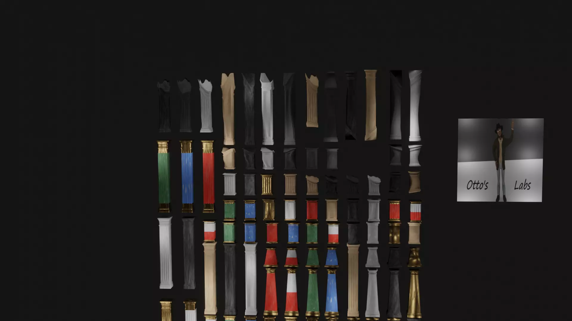 Roman and Greek columns 247 assets game ready low poly PBR Low-poly 3D model_0