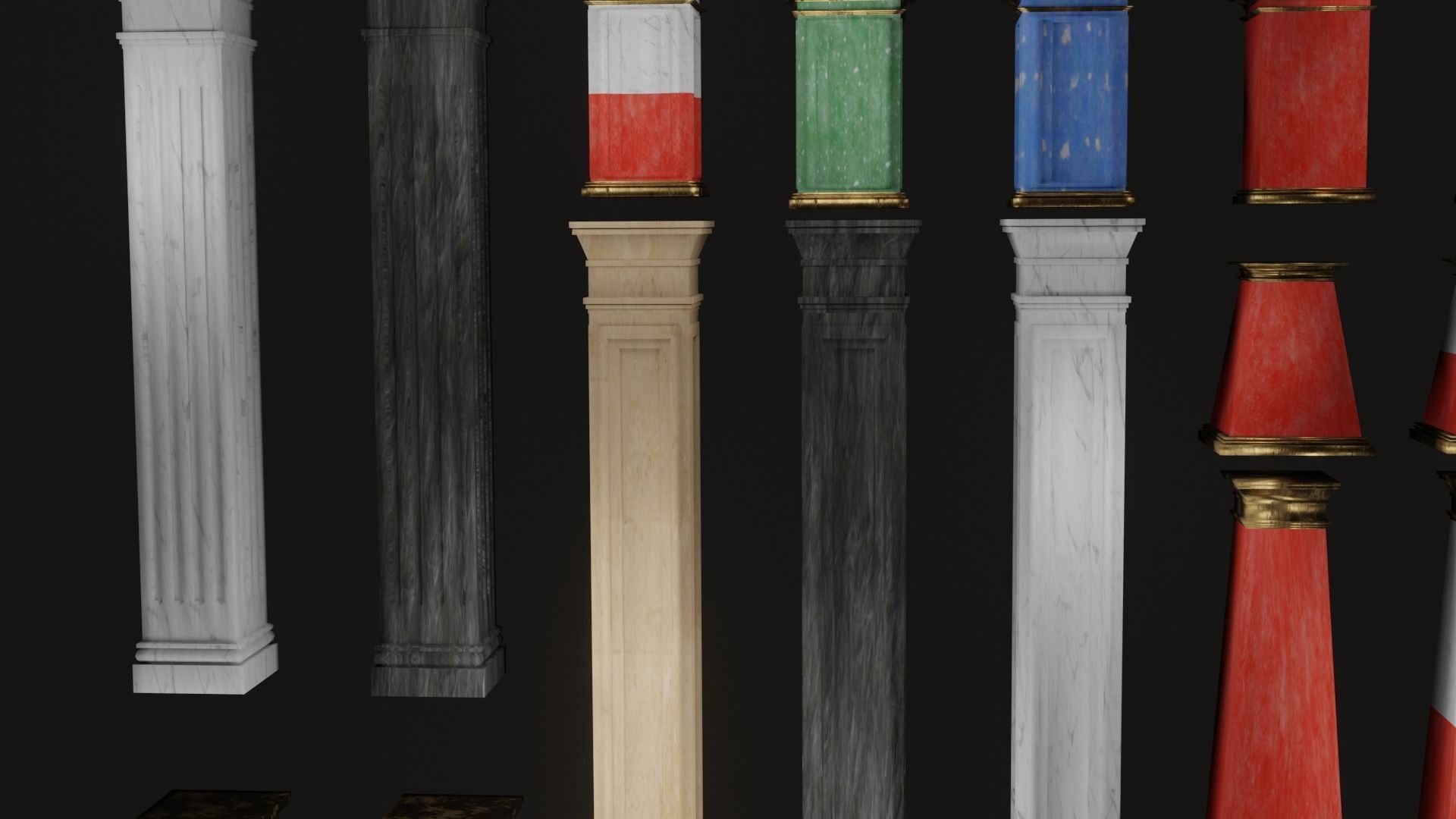 Roman and Greek columns 247 assets game ready low poly PBR Low-poly 3D model_21