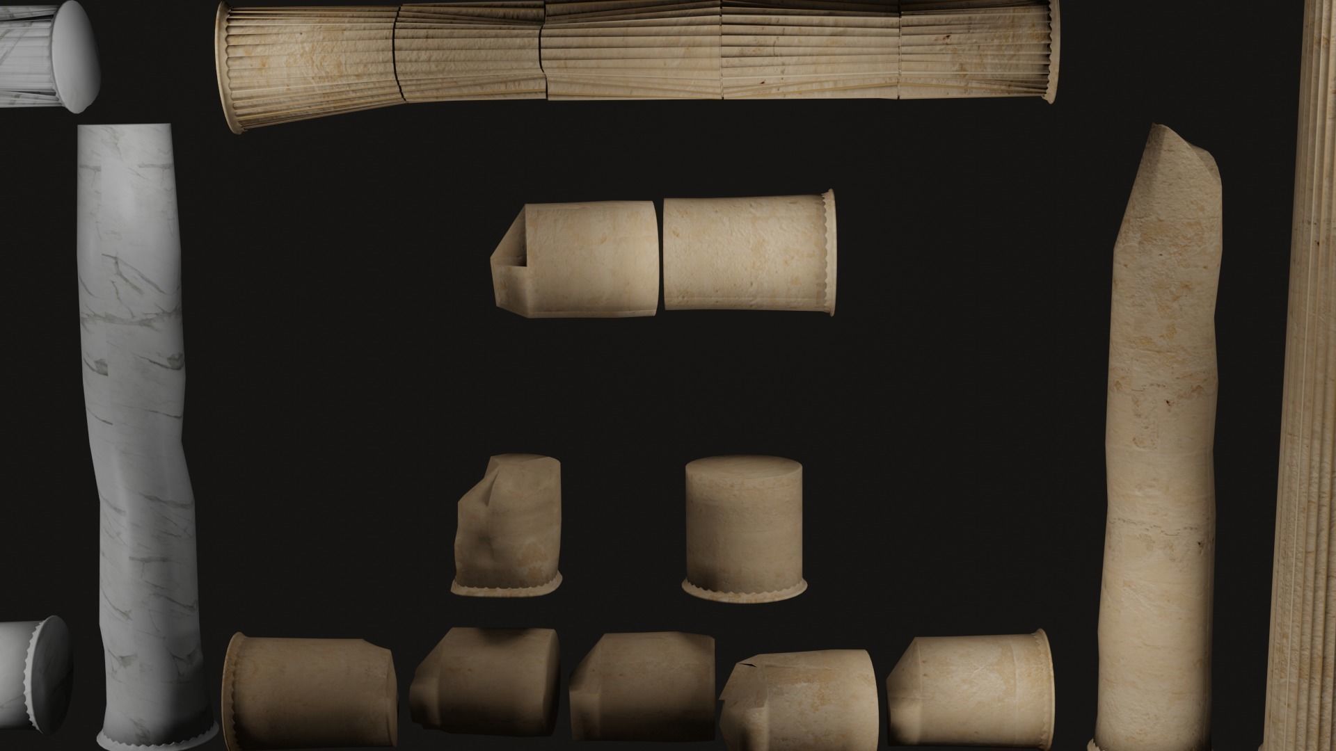 Roman and Greek columns 247 assets game ready low poly PBR Low-poly 3D model_16