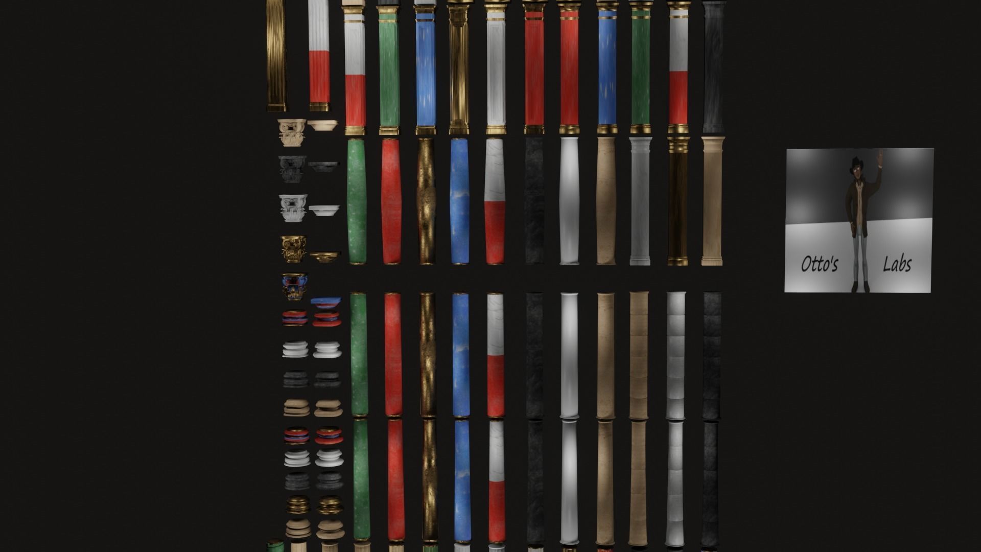 Roman and Greek columns 247 assets game ready low poly PBR Low-poly 3D model_2