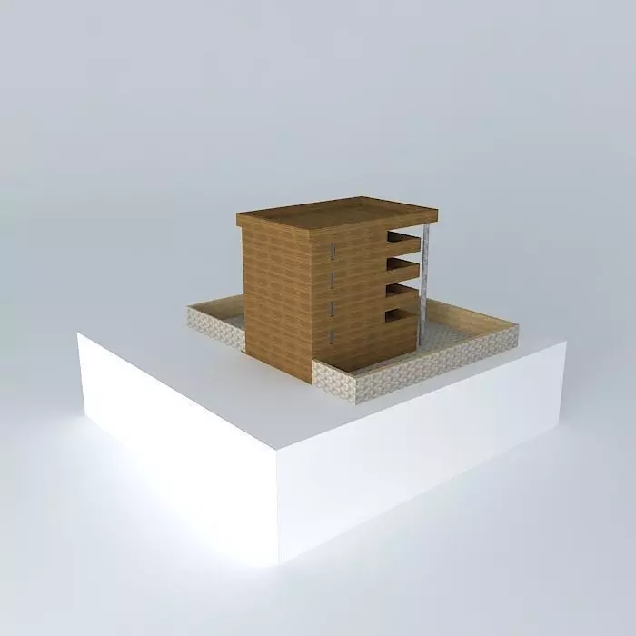Apartment wooden building Free 3D model
