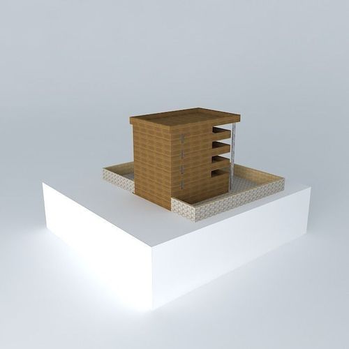 Apartment wooden building Free 3D model