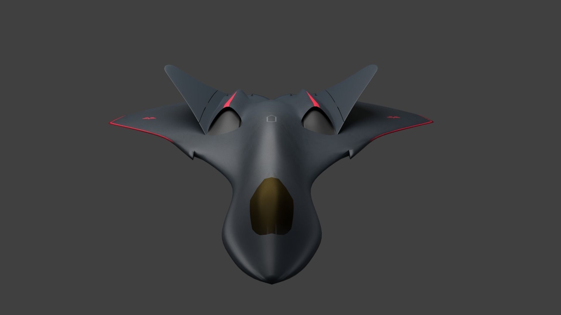 Stealth fighter jet spaceship like 3D model_5