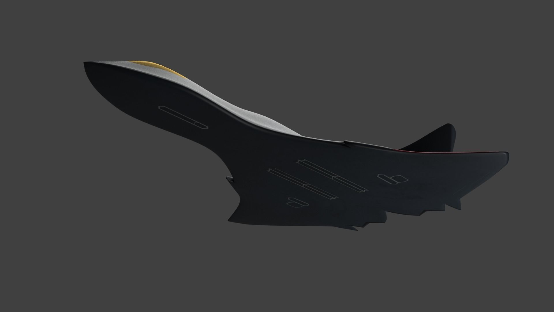 Stealth fighter jet spaceship like 3D model_2