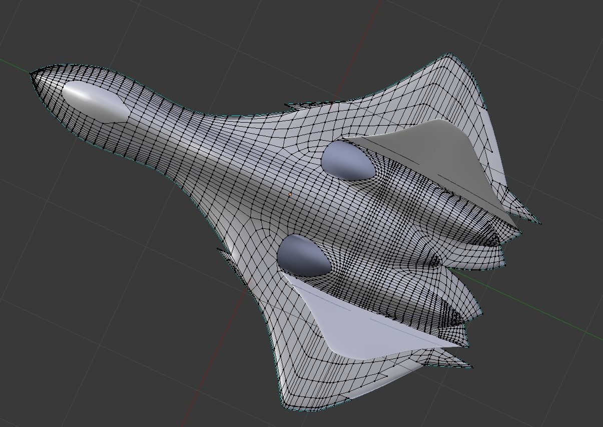 Stealth fighter jet spaceship like 3D model_7