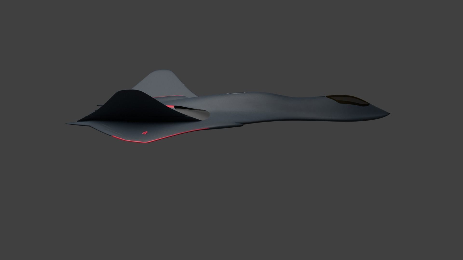 Stealth fighter jet spaceship like 3D model_6