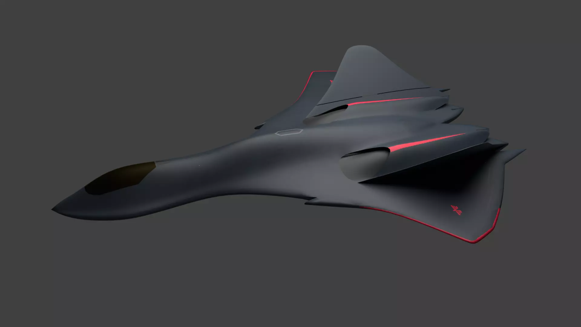 Stealth fighter jet spaceship like 3D model_0