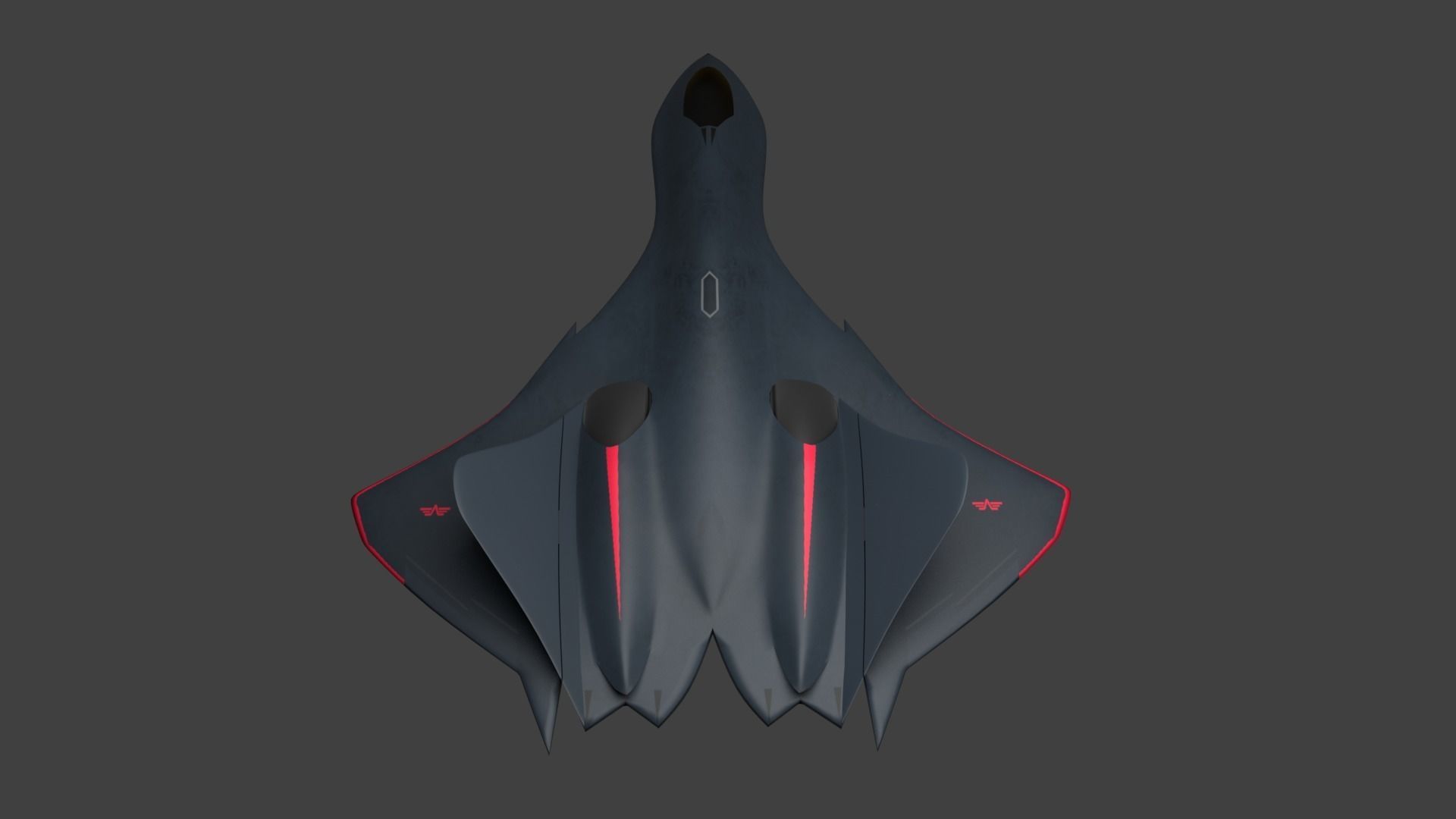 Stealth fighter jet spaceship like 3D model_4