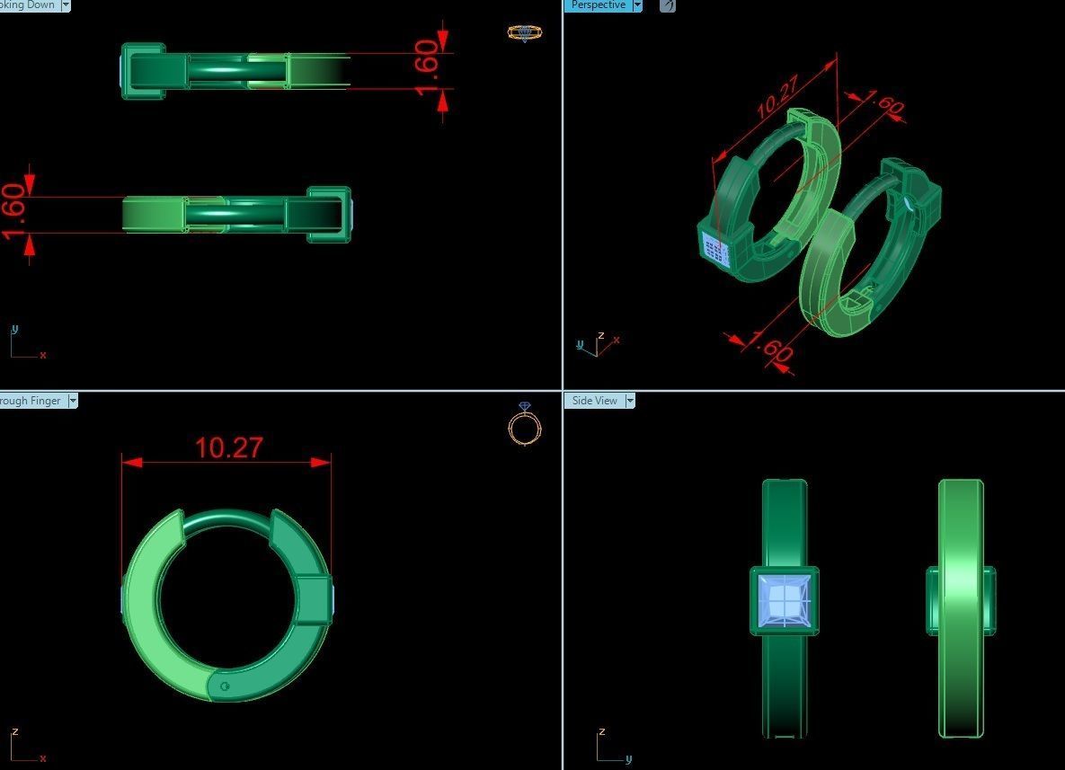 Earring jewelry 006 3D print model_5