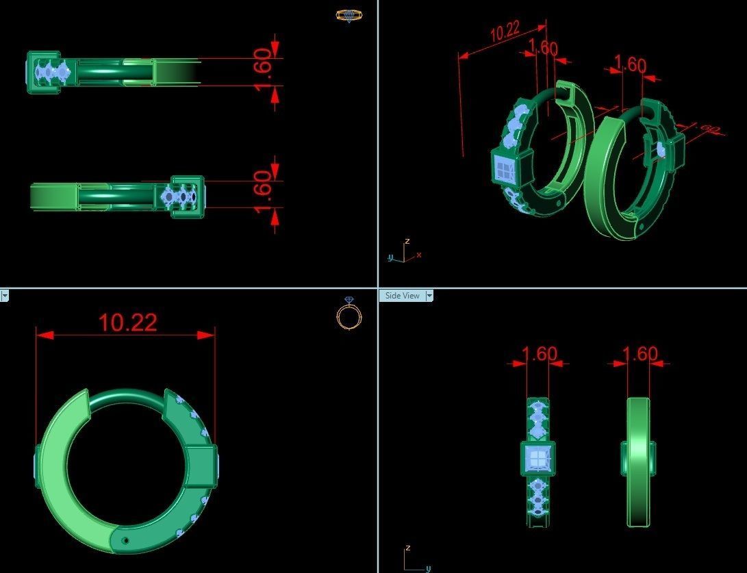 Earring jewelry  007 3D print model_7