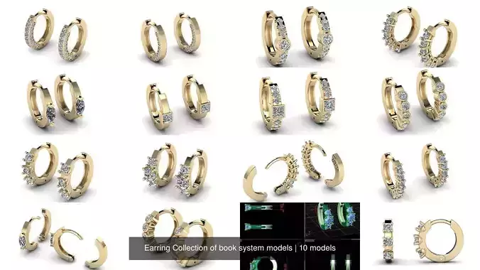 Earring Collection of book system models 