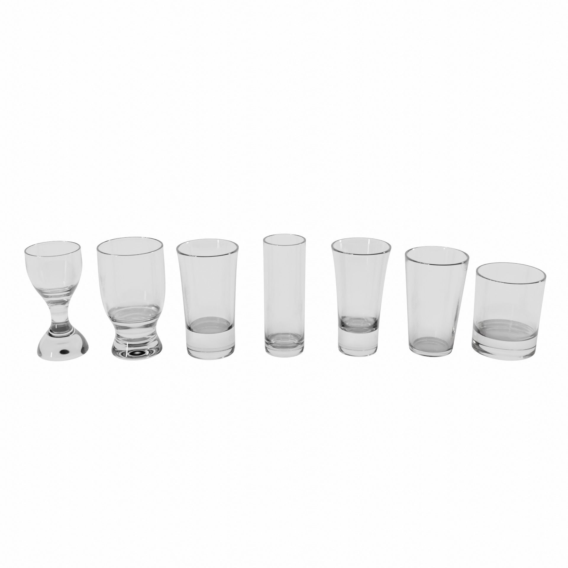 Complete Glasses Set Low-poly 3D model_10