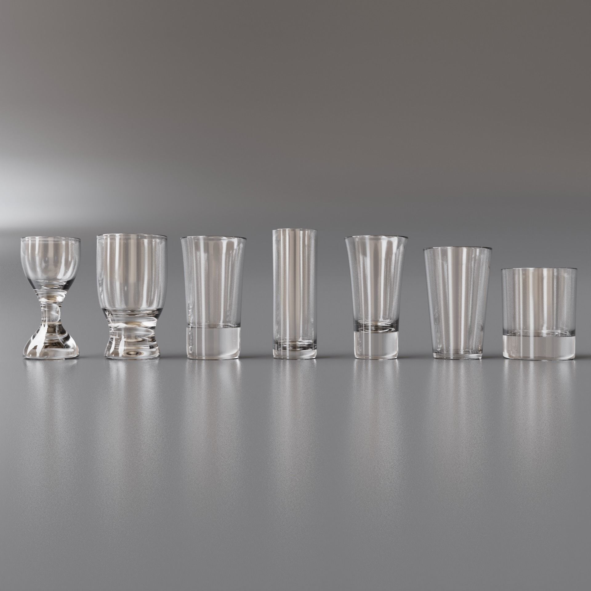 Complete Glasses Set Low-poly 3D model_11