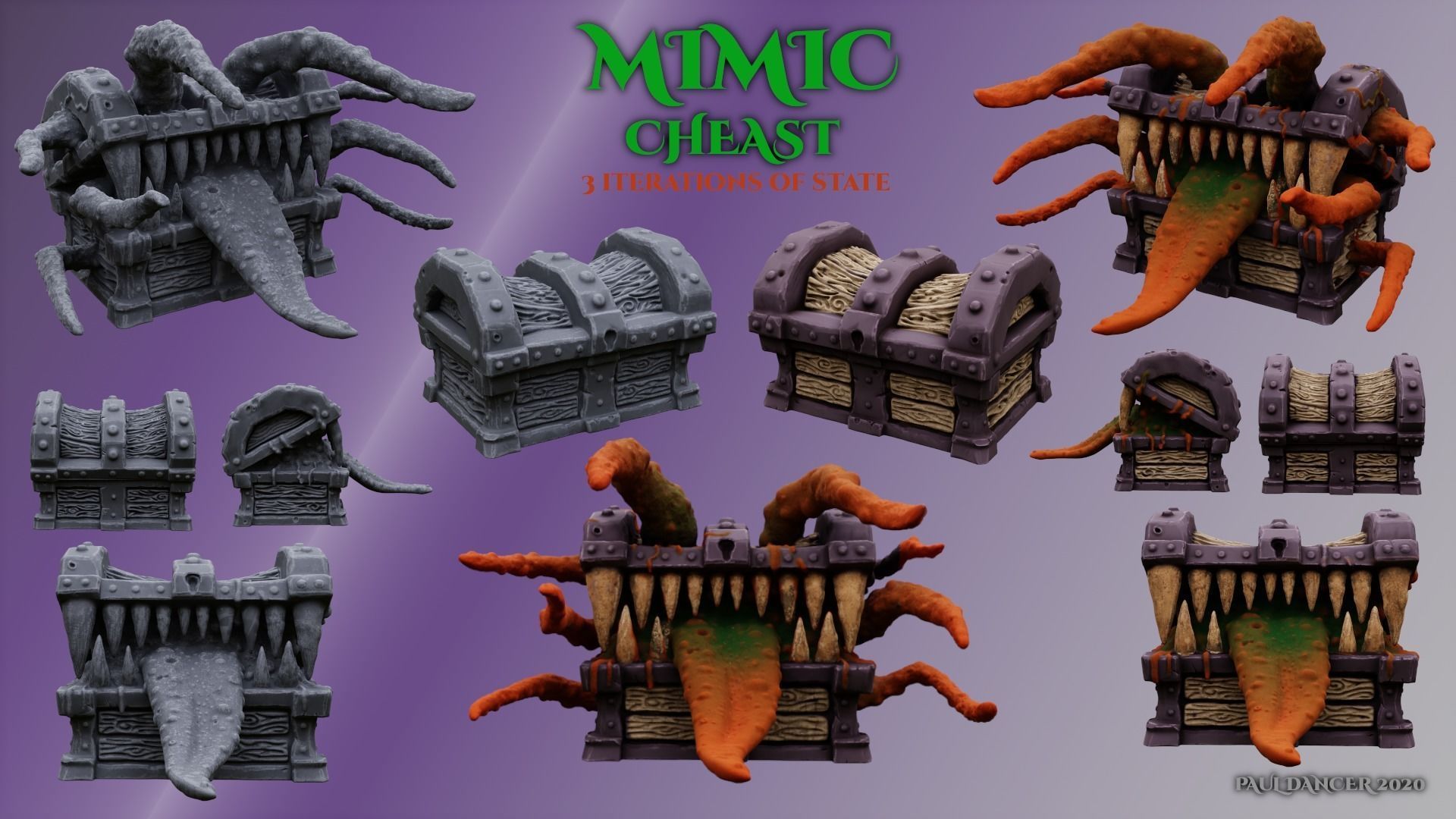3D Printable  Mimic chest monster 3D print model_1