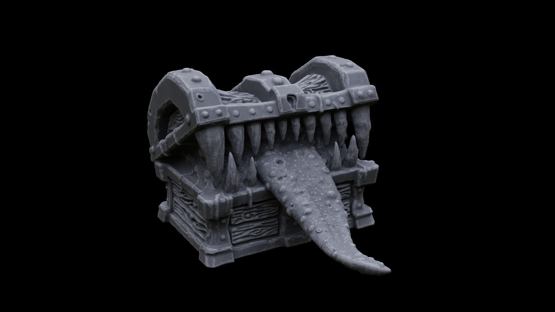 3D Printable  Mimic chest monster 3D print model_12
