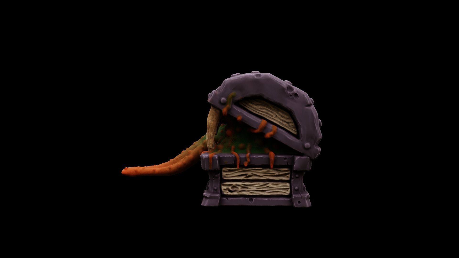 3D Printable  Mimic chest monster 3D print model_8