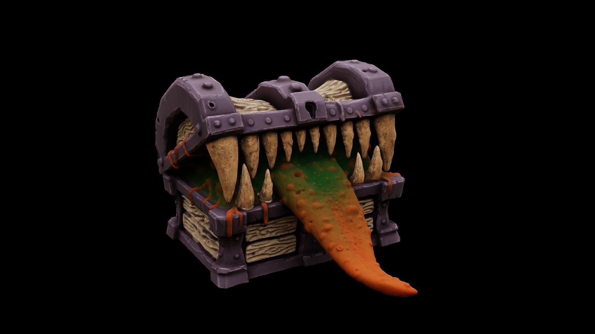 3D Printable  Mimic chest monster 3D print model_13