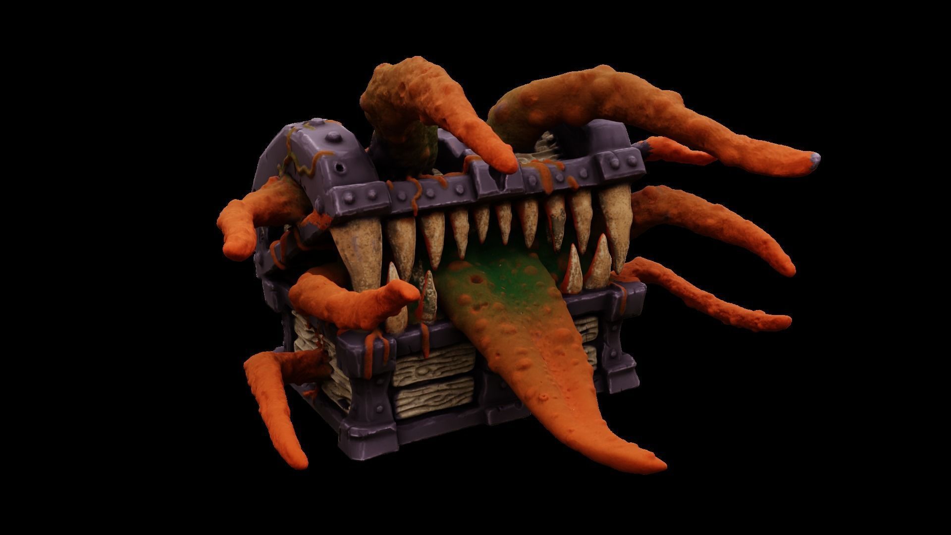 3D Printable  Mimic chest monster 3D print model_11