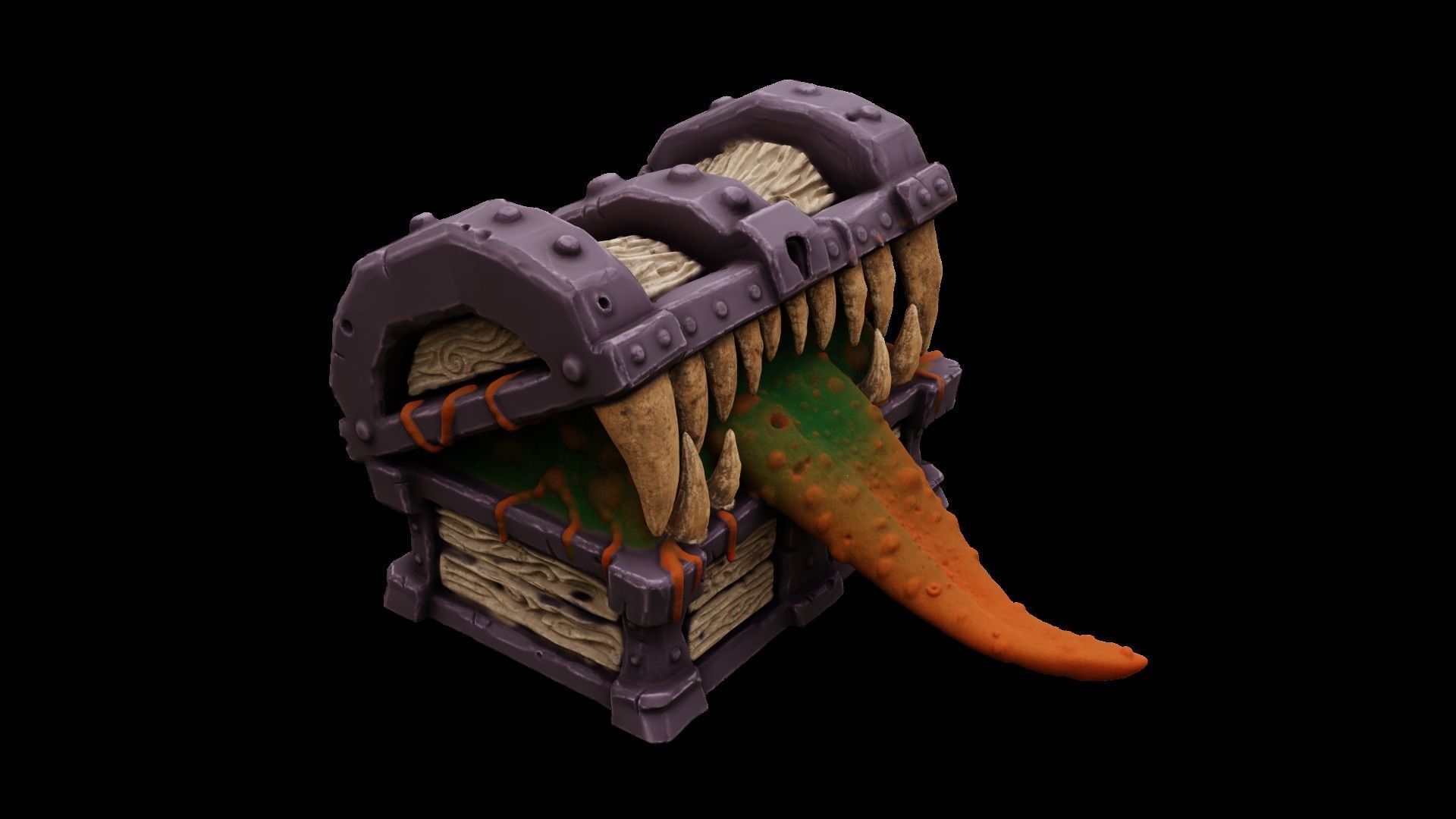 3D Printable  Mimic chest monster 3D print model_28