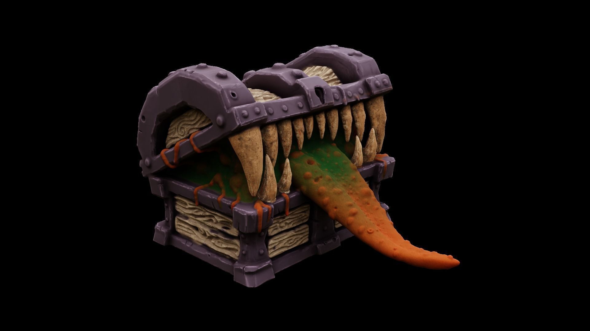 3D Printable  Mimic chest monster 3D print model_17