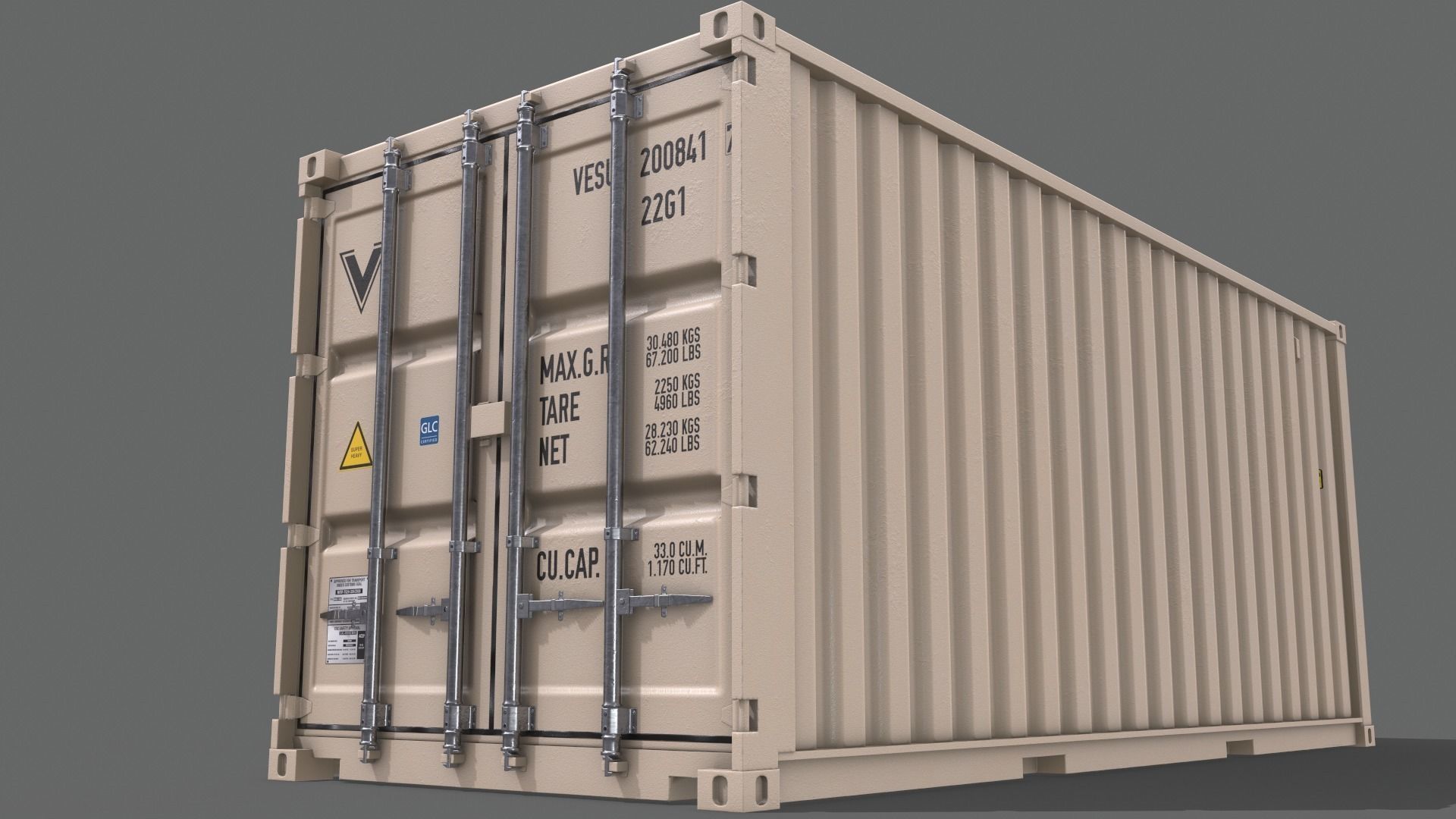 PBR 20 ft Shipping Cargo Container - Multi color Pack 3D Model Collection_122