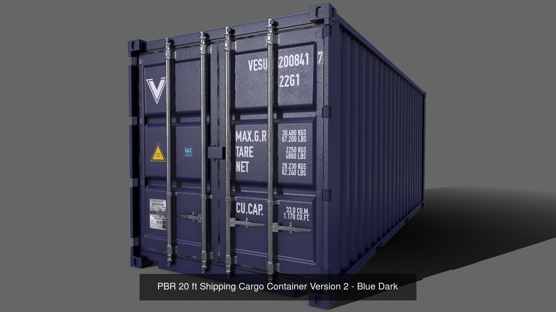 PBR 20 ft Shipping Cargo Container - Multi color Pack 3D Model Collection_23