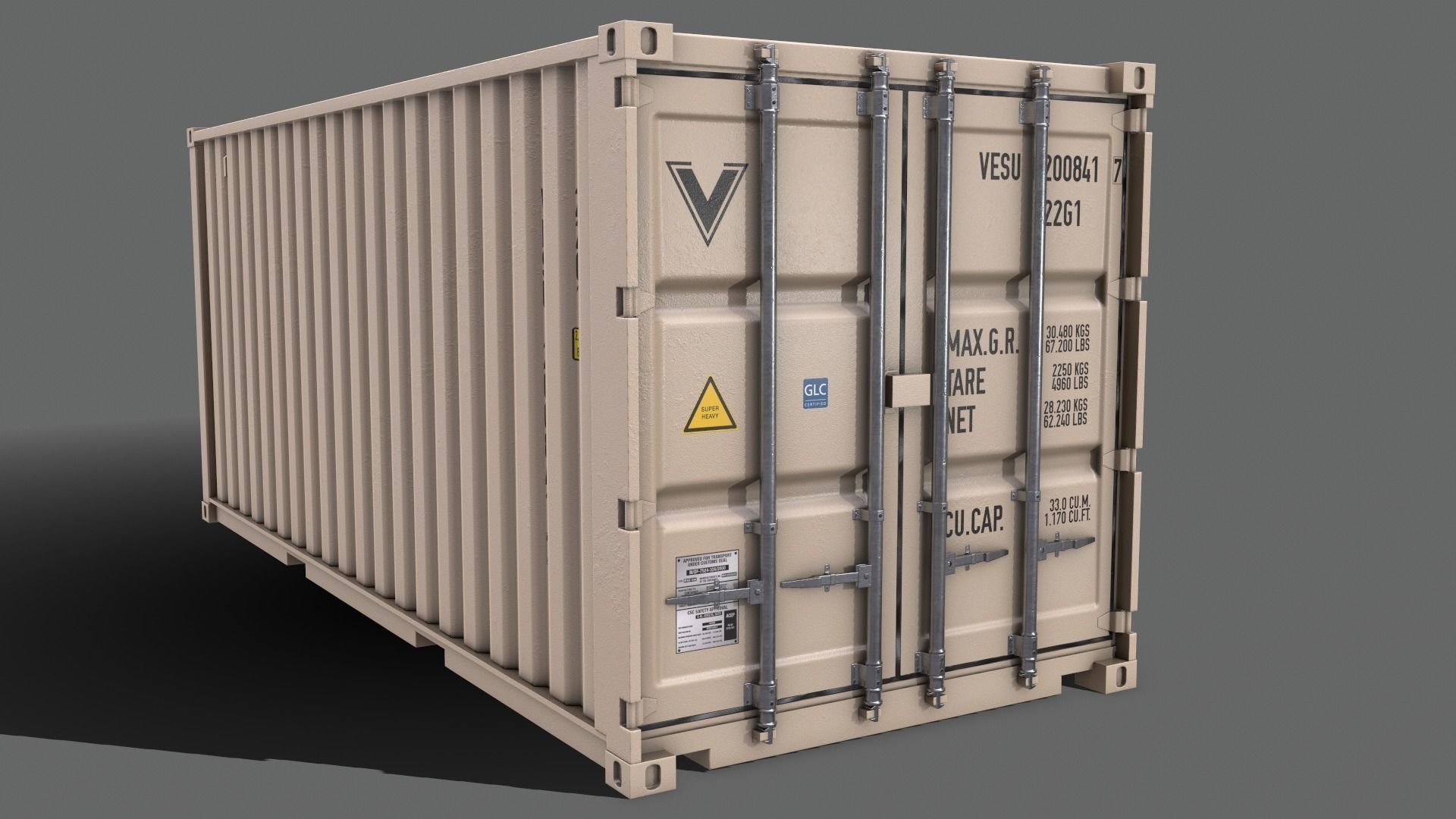 PBR 20 ft Shipping Cargo Container - Multi color Pack 3D Model Collection_62