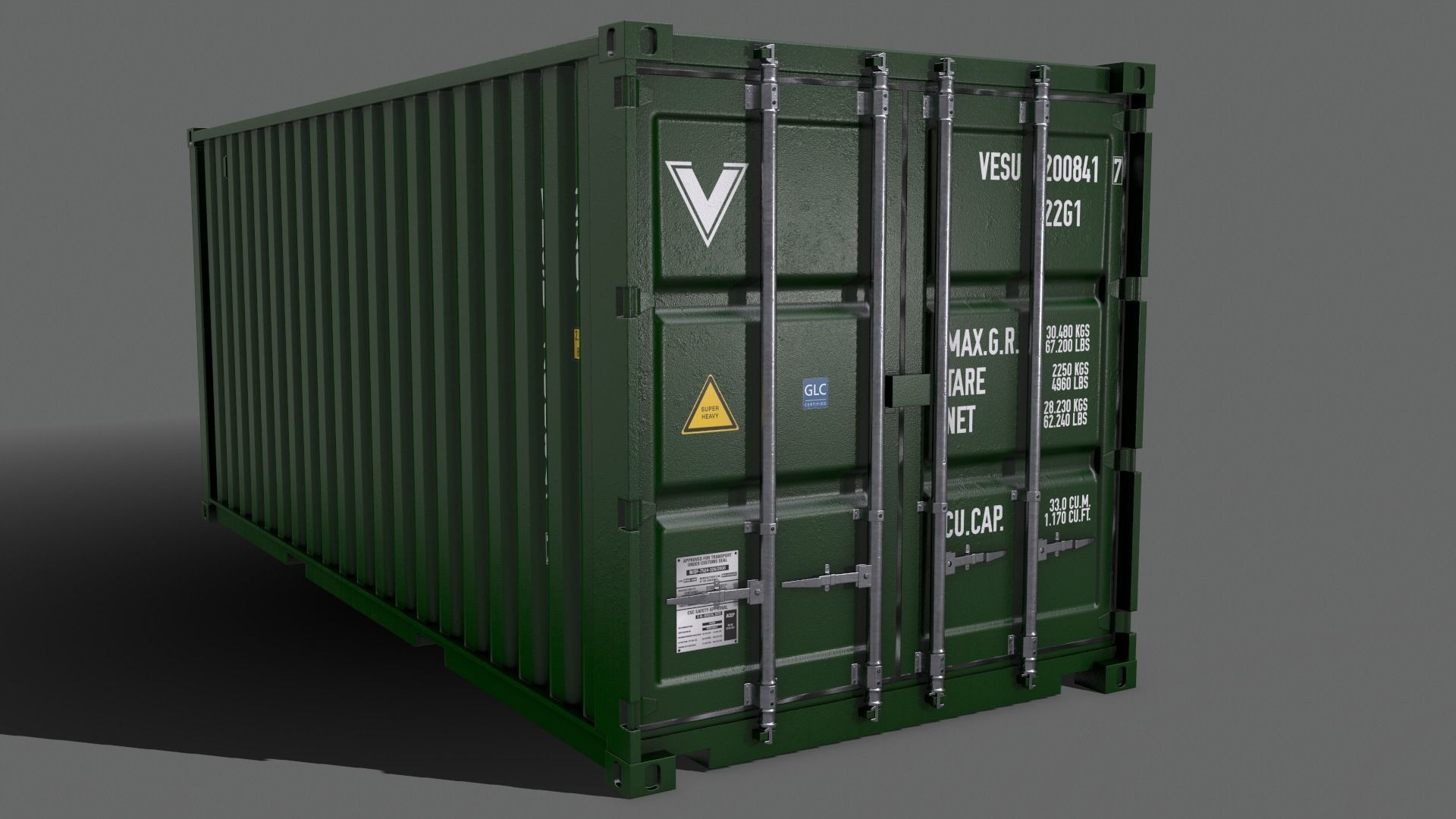 PBR 20 ft Shipping Cargo Container - Multi color Pack 3D Model Collection_59