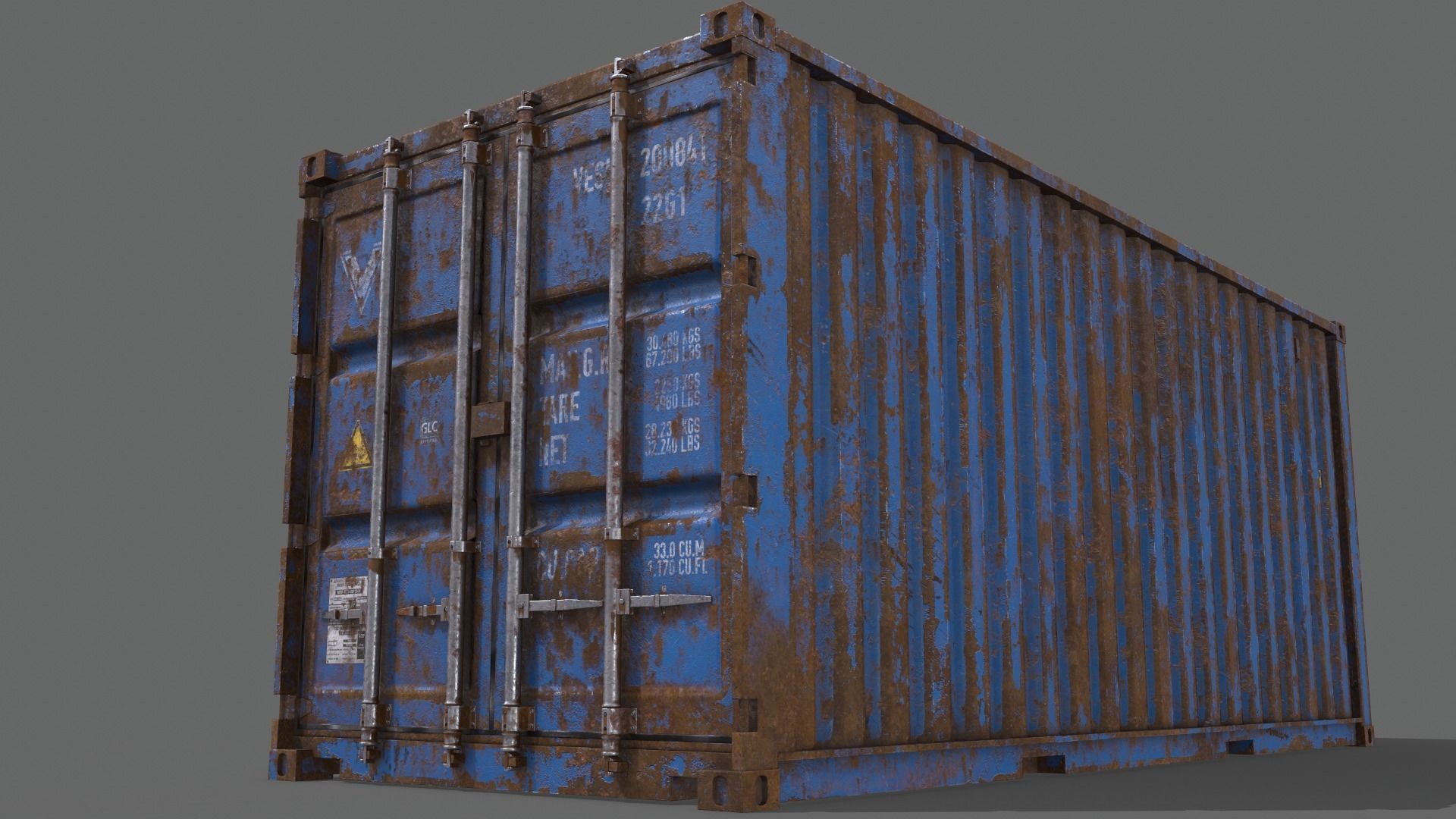 PBR 20 ft Shipping Cargo Container - Multi color Pack 3D Model Collection_106