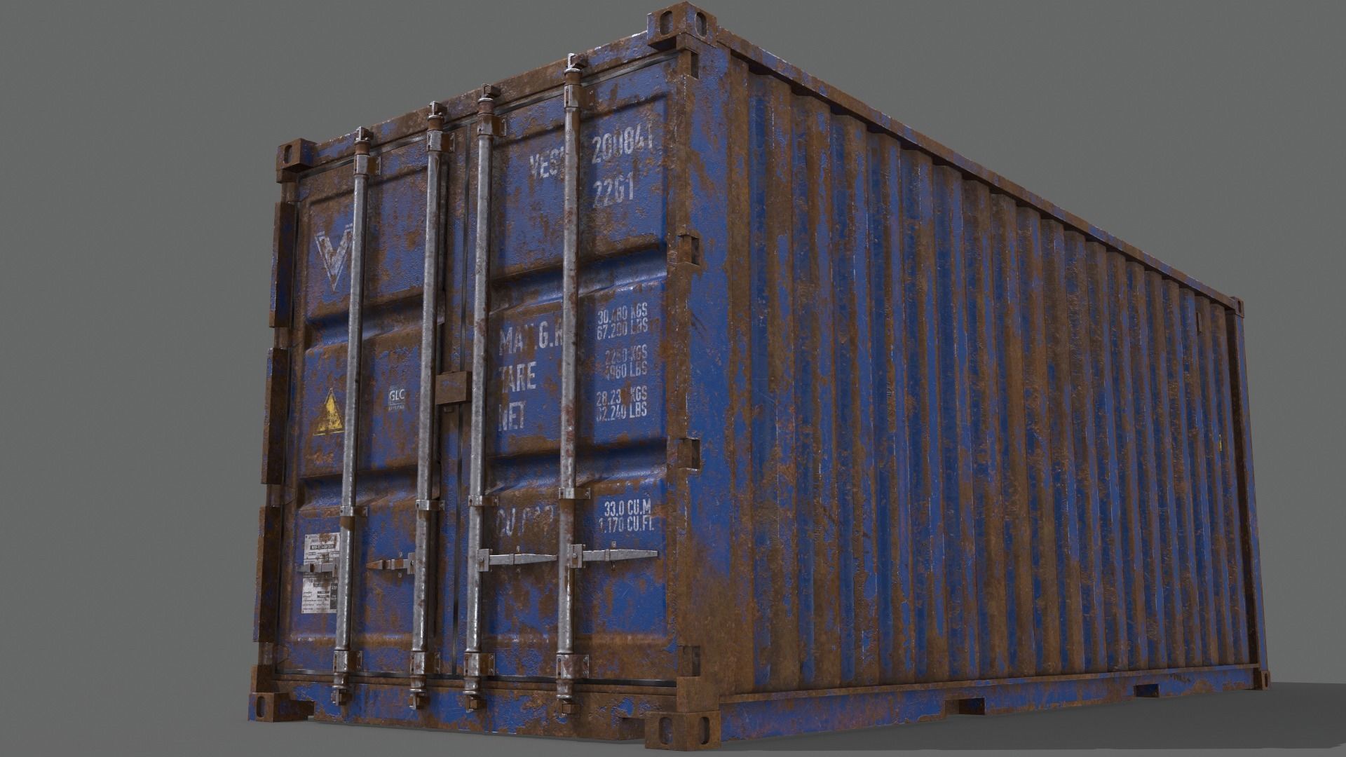 PBR 20 ft Shipping Cargo Container - Multi color Pack 3D Model Collection_103