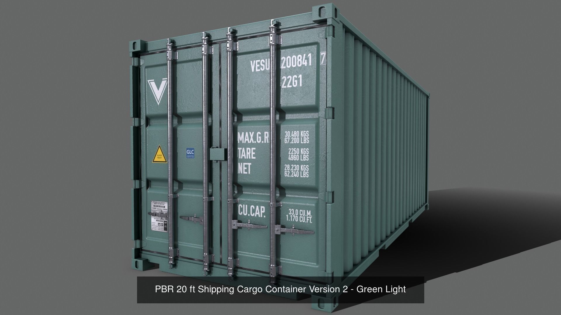 PBR 20 ft Shipping Cargo Container - Multi color Pack 3D Model Collection_28