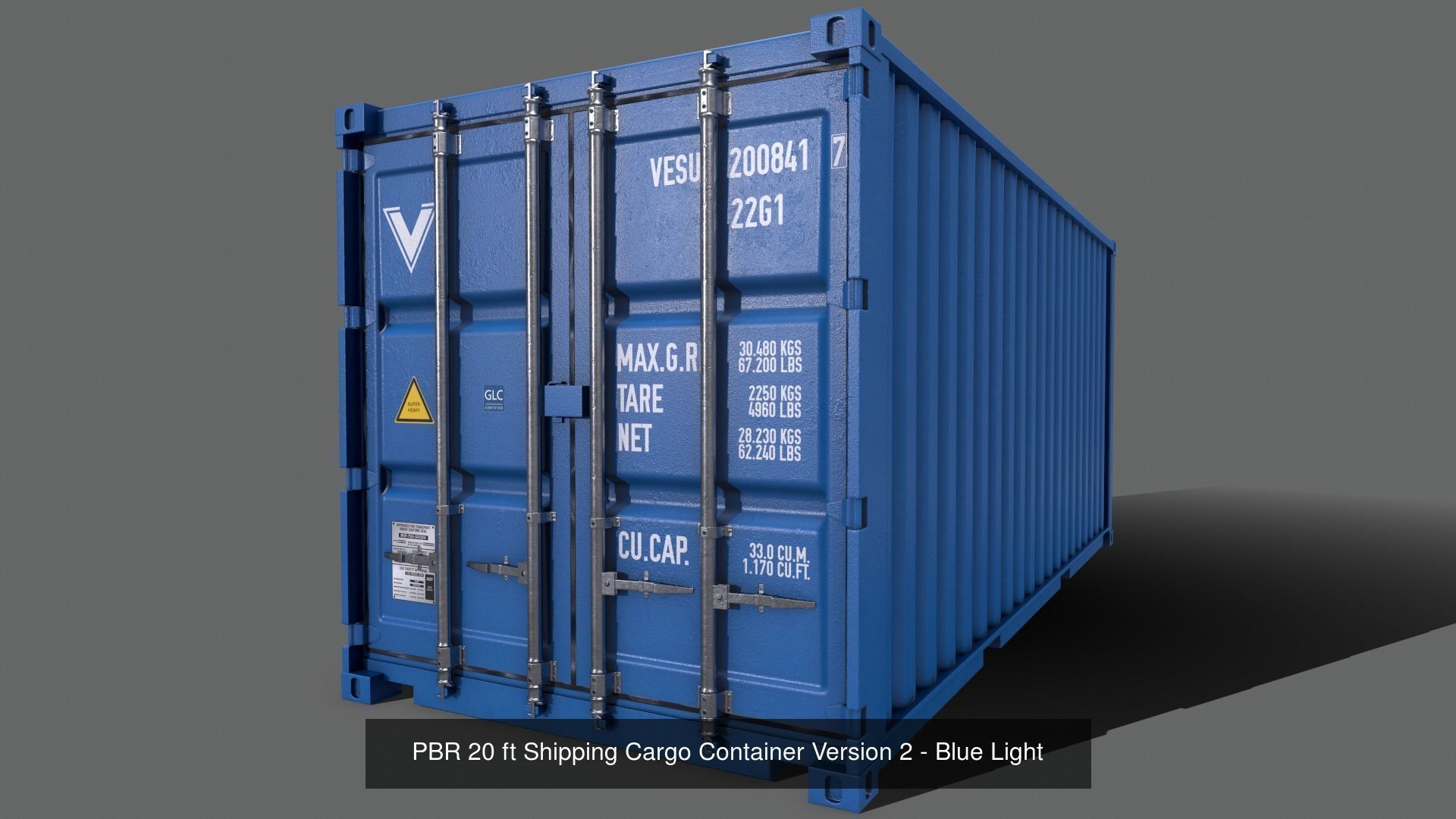 PBR 20 ft Shipping Cargo Container - Multi color Pack 3D Model Collection_24