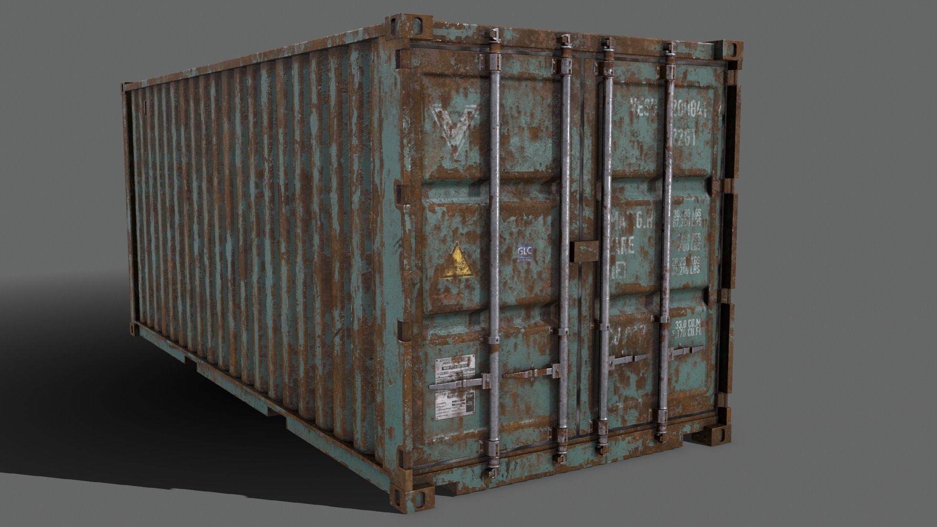 PBR 20 ft Shipping Cargo Container - Multi color Pack 3D Model Collection_58