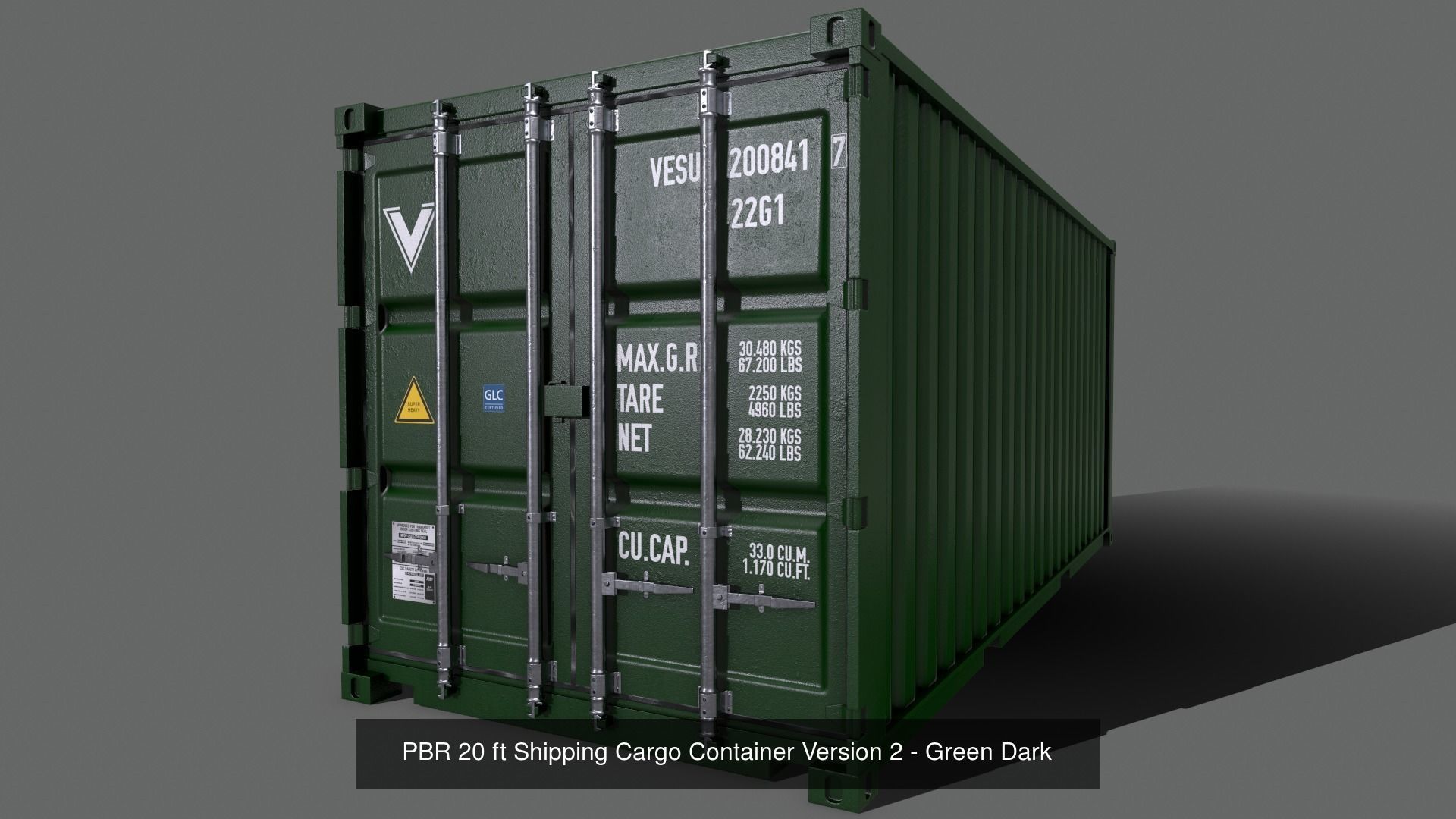 PBR 20 ft Shipping Cargo Container - Multi color Pack 3D Model Collection_27