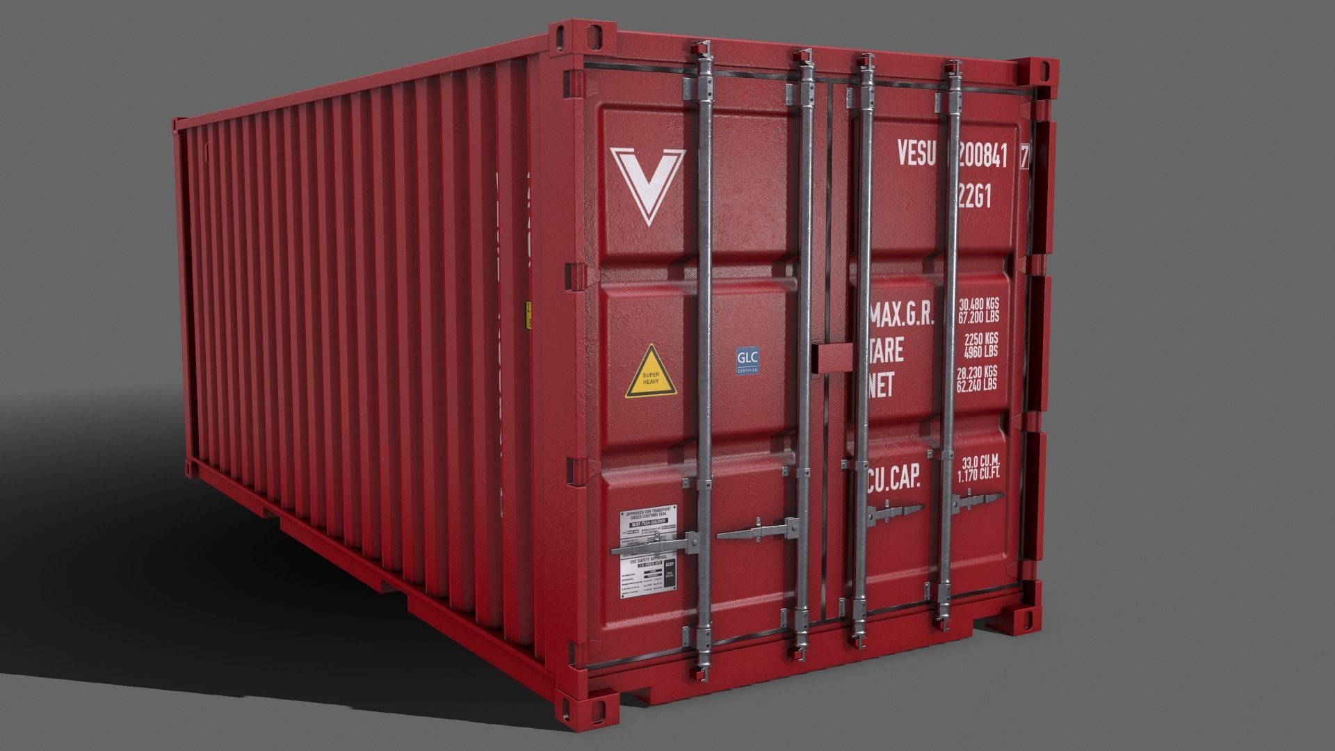 PBR 20 ft Shipping Cargo Container - Multi color Pack 3D Model Collection_50