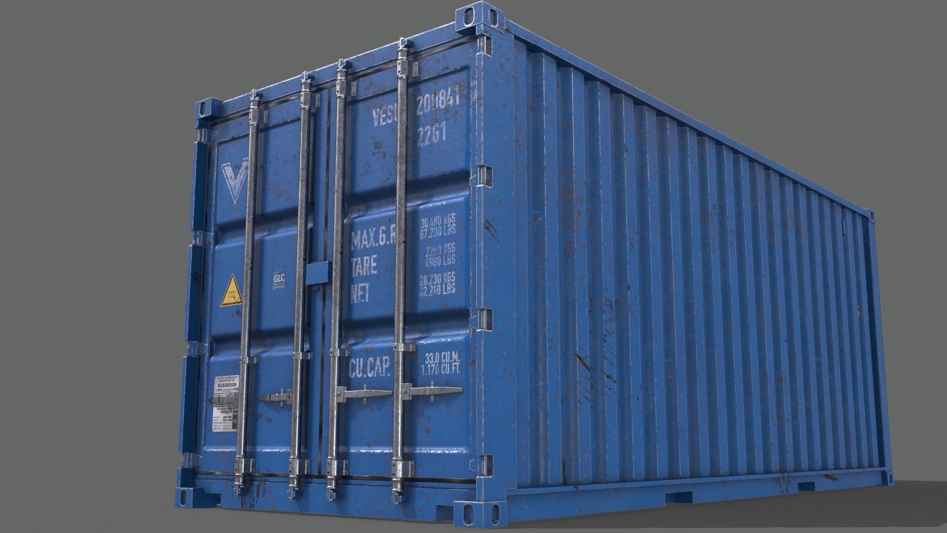 PBR 20 ft Shipping Cargo Container - Multi color Pack 3D Model Collection_105