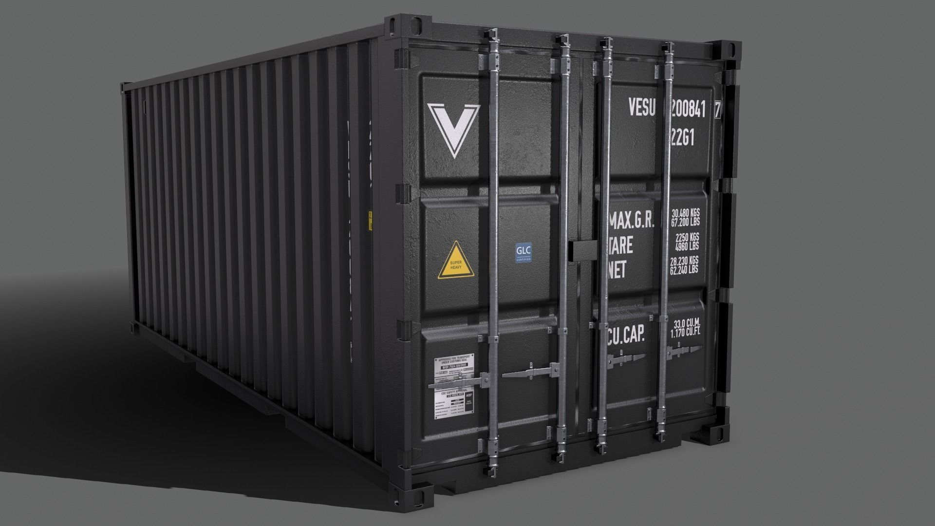 PBR 20 ft Shipping Cargo Container - Multi color Pack 3D Model Collection_68