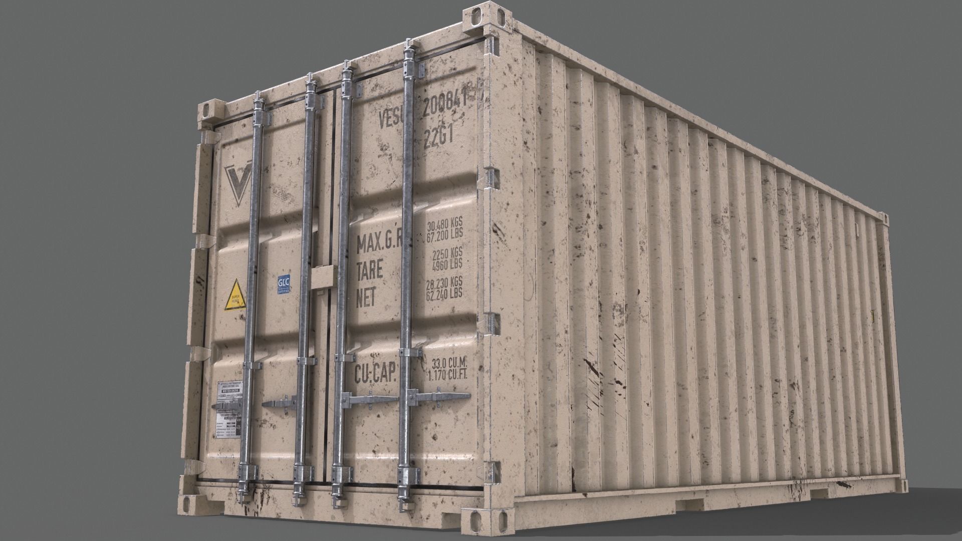 PBR 20 ft Shipping Cargo Container - Multi color Pack 3D Model Collection_123