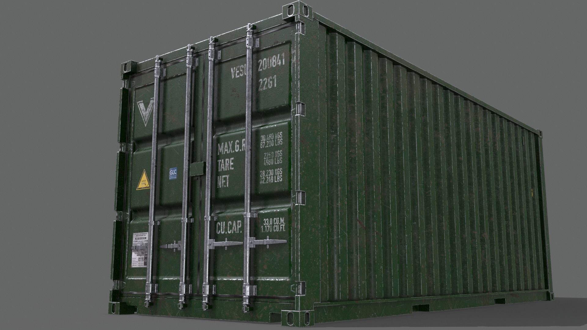 PBR 20 ft Shipping Cargo Container - Multi color Pack 3D Model Collection_120