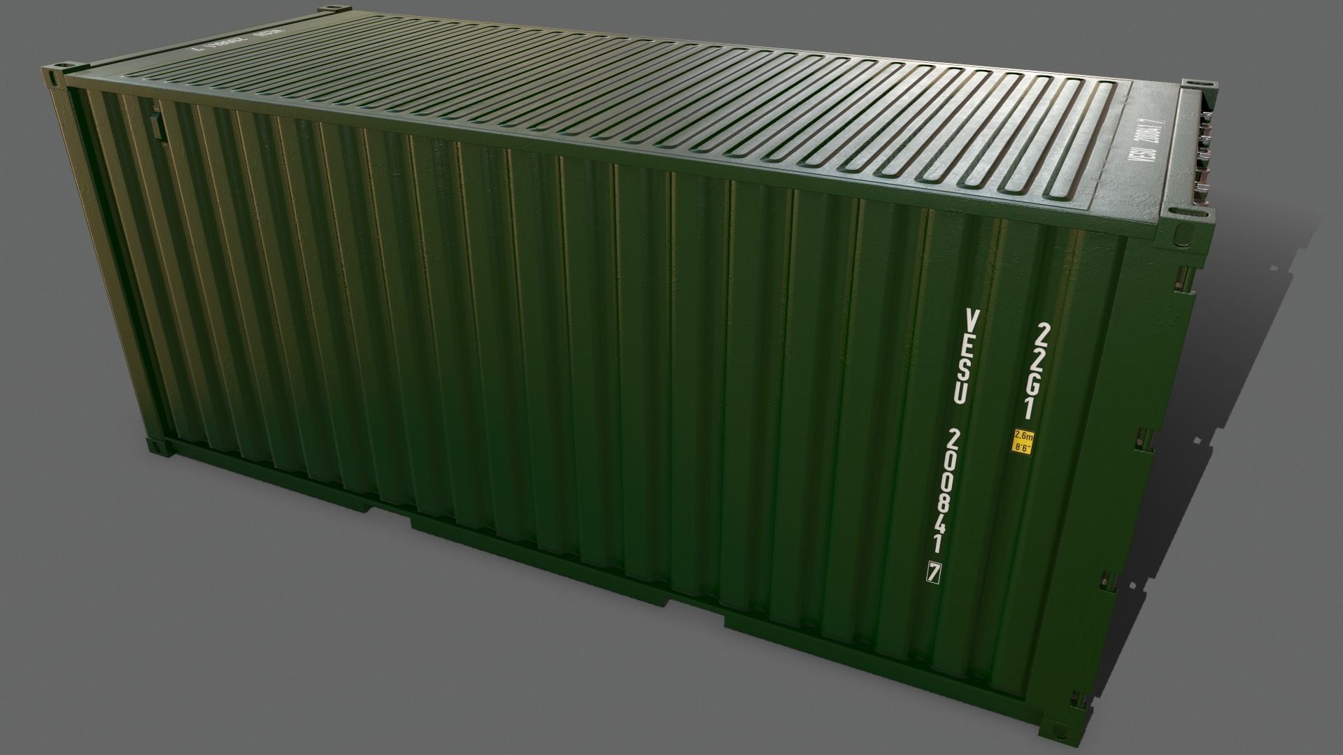 PBR 20 ft Shipping Cargo Container - Multi color Pack 3D Model Collection_89