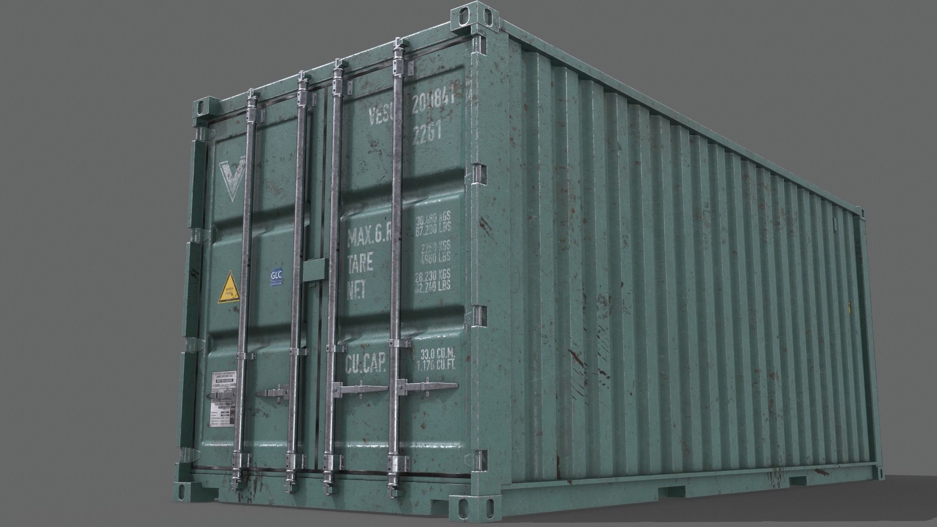 PBR 20 ft Shipping Cargo Container - Multi color Pack 3D Model Collection_117
