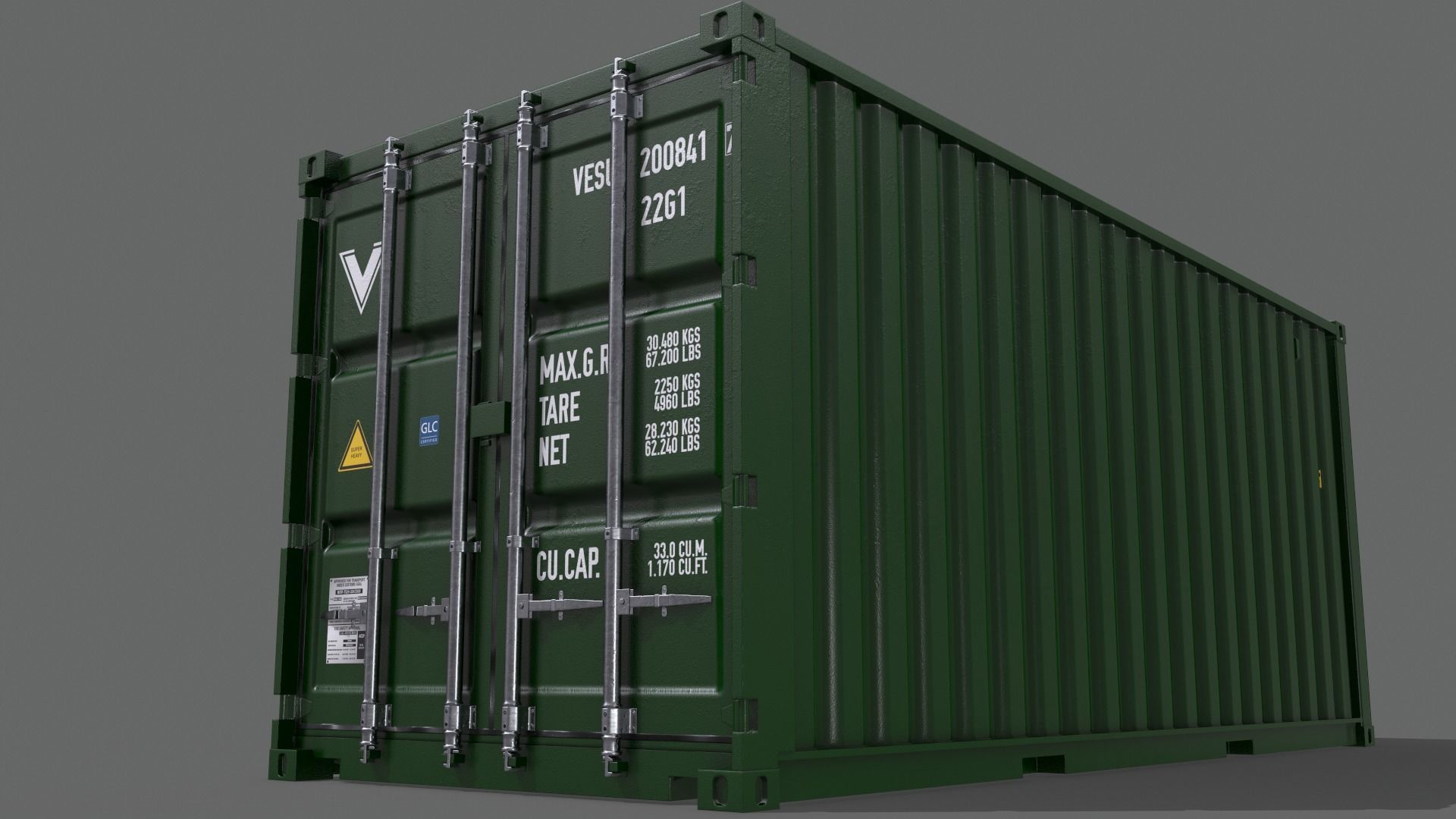 PBR 20 ft Shipping Cargo Container - Multi color Pack 3D Model Collection_119