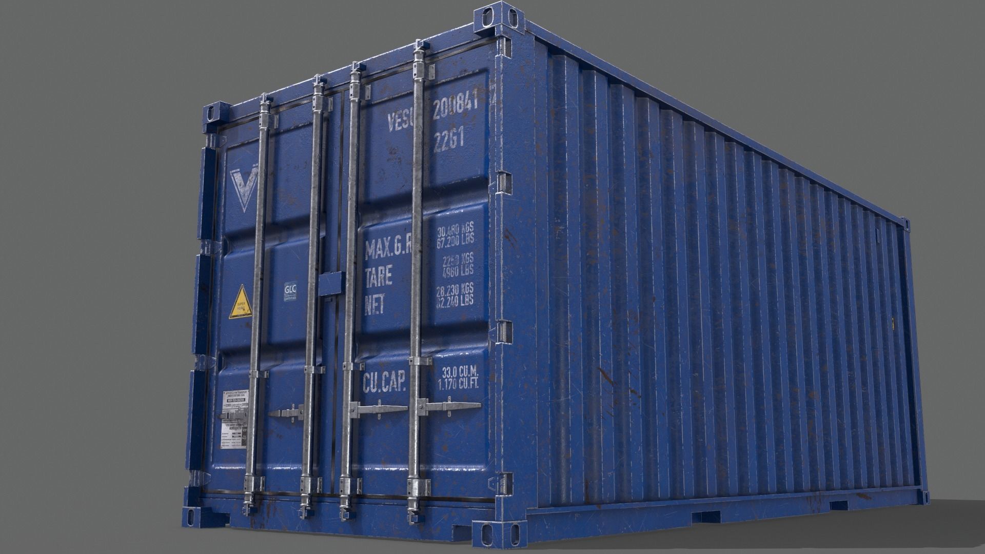 PBR 20 ft Shipping Cargo Container - Multi color Pack 3D Model Collection_102