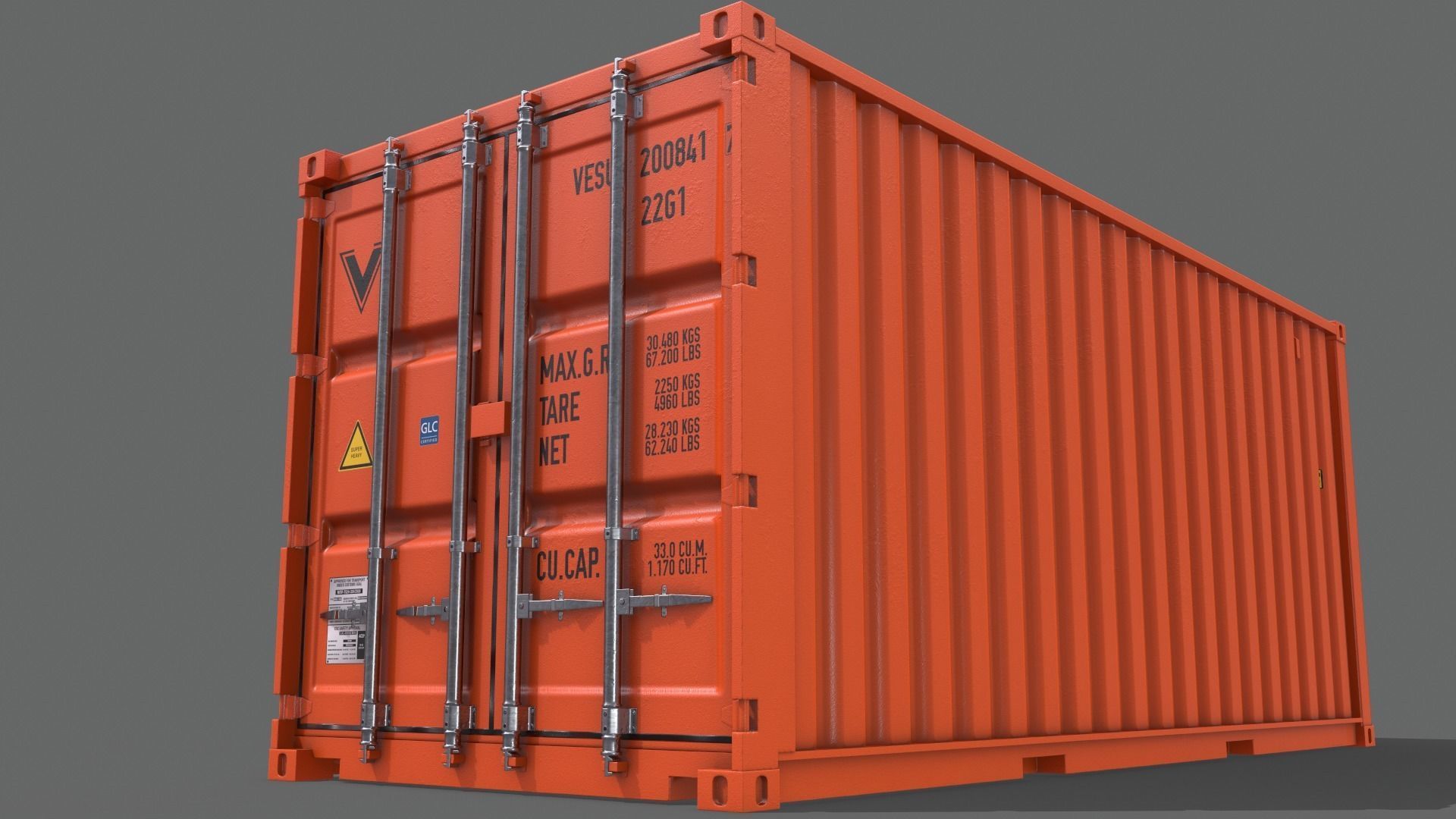 PBR 20 ft Shipping Cargo Container - Multi color Pack 3D Model Collection_125