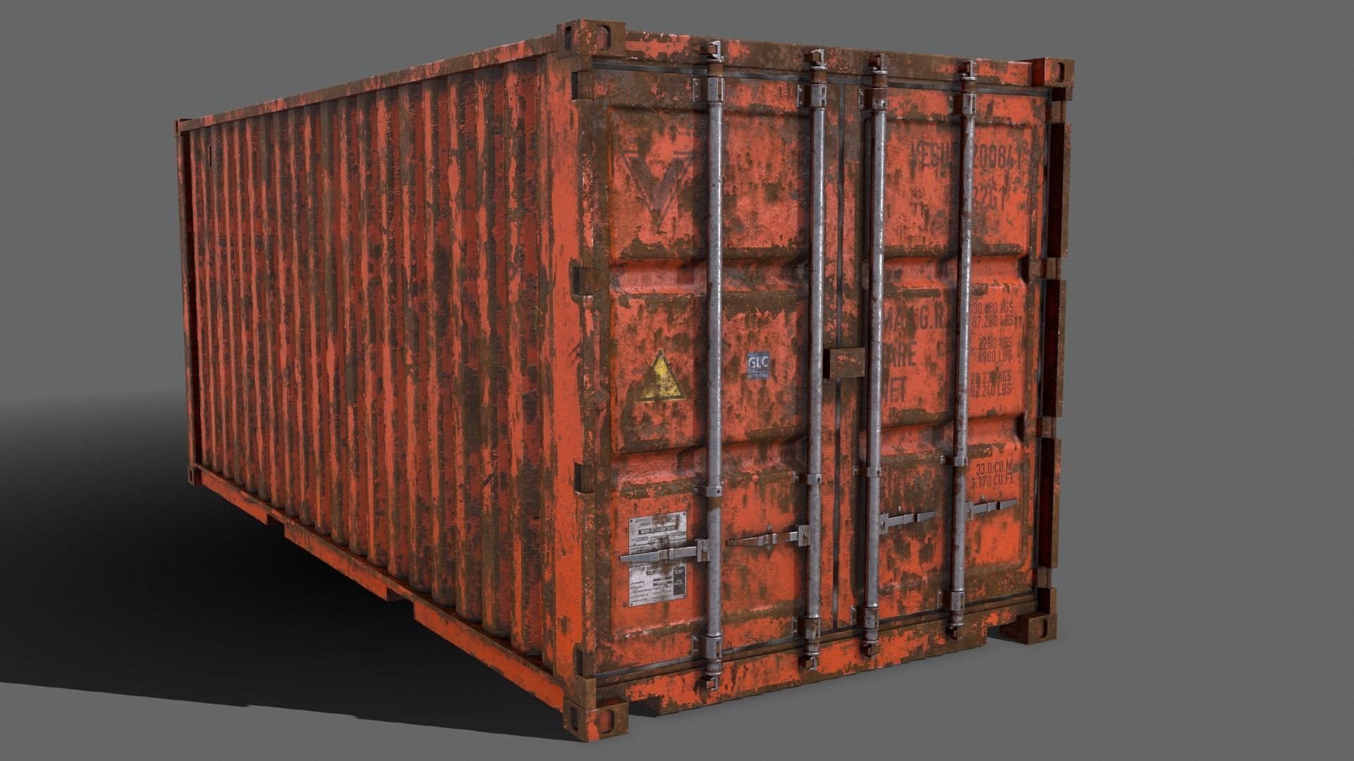 PBR 20 ft Shipping Cargo Container - Multi color Pack 3D Model Collection_67