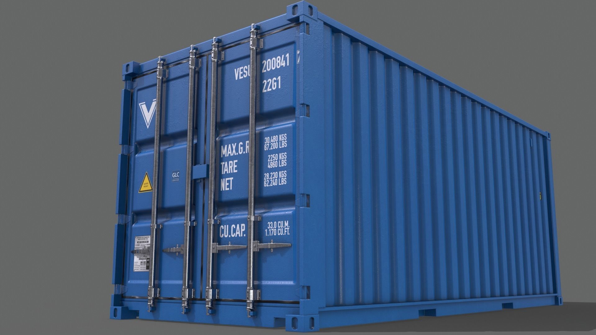PBR 20 ft Shipping Cargo Container - Multi color Pack 3D Model Collection_104