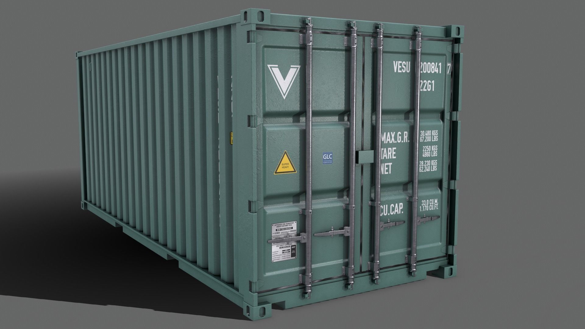 PBR 20 ft Shipping Cargo Container - Multi color Pack 3D Model Collection_56