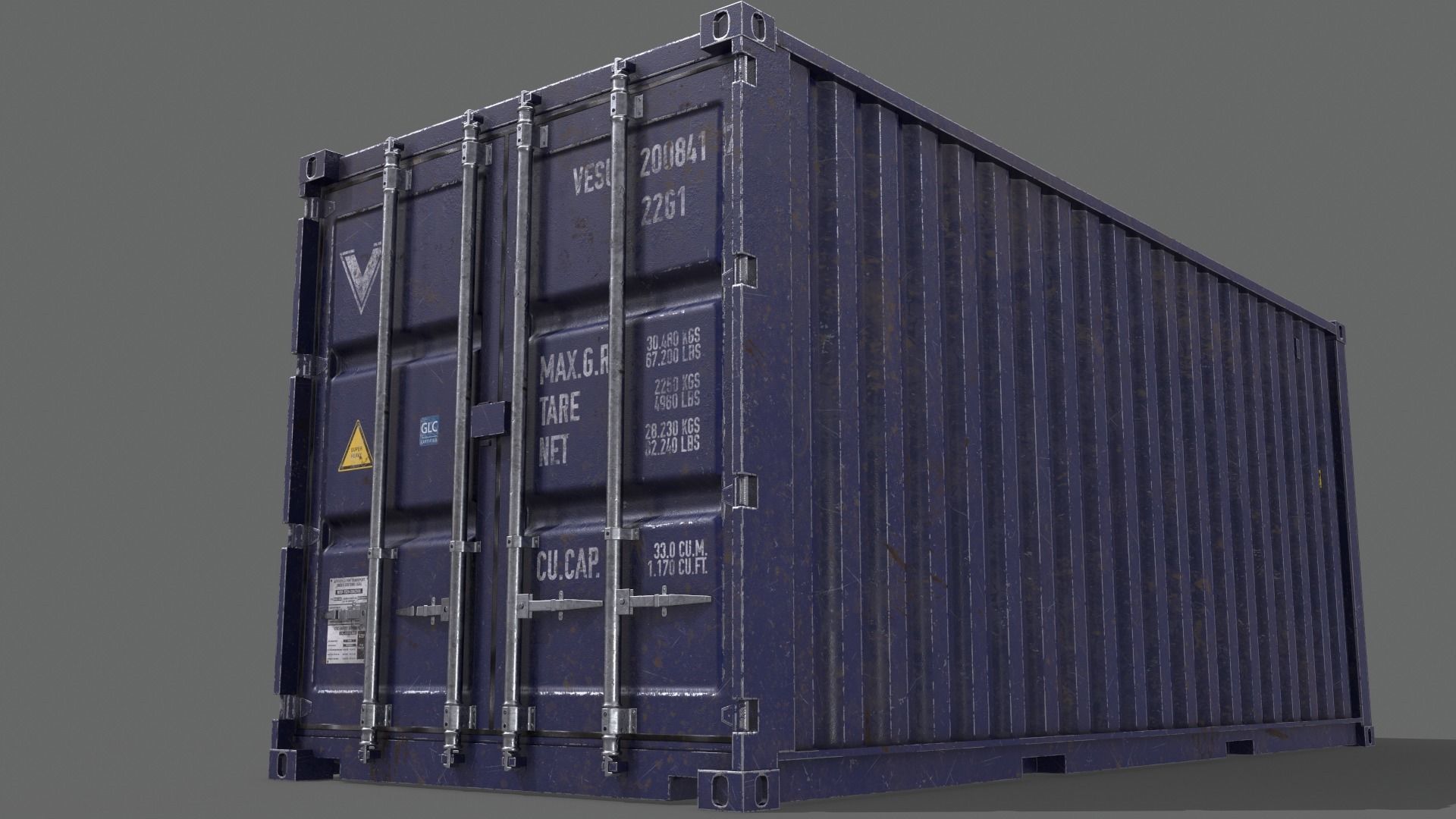 PBR 20 ft Shipping Cargo Container - Multi color Pack 3D Model Collection_108